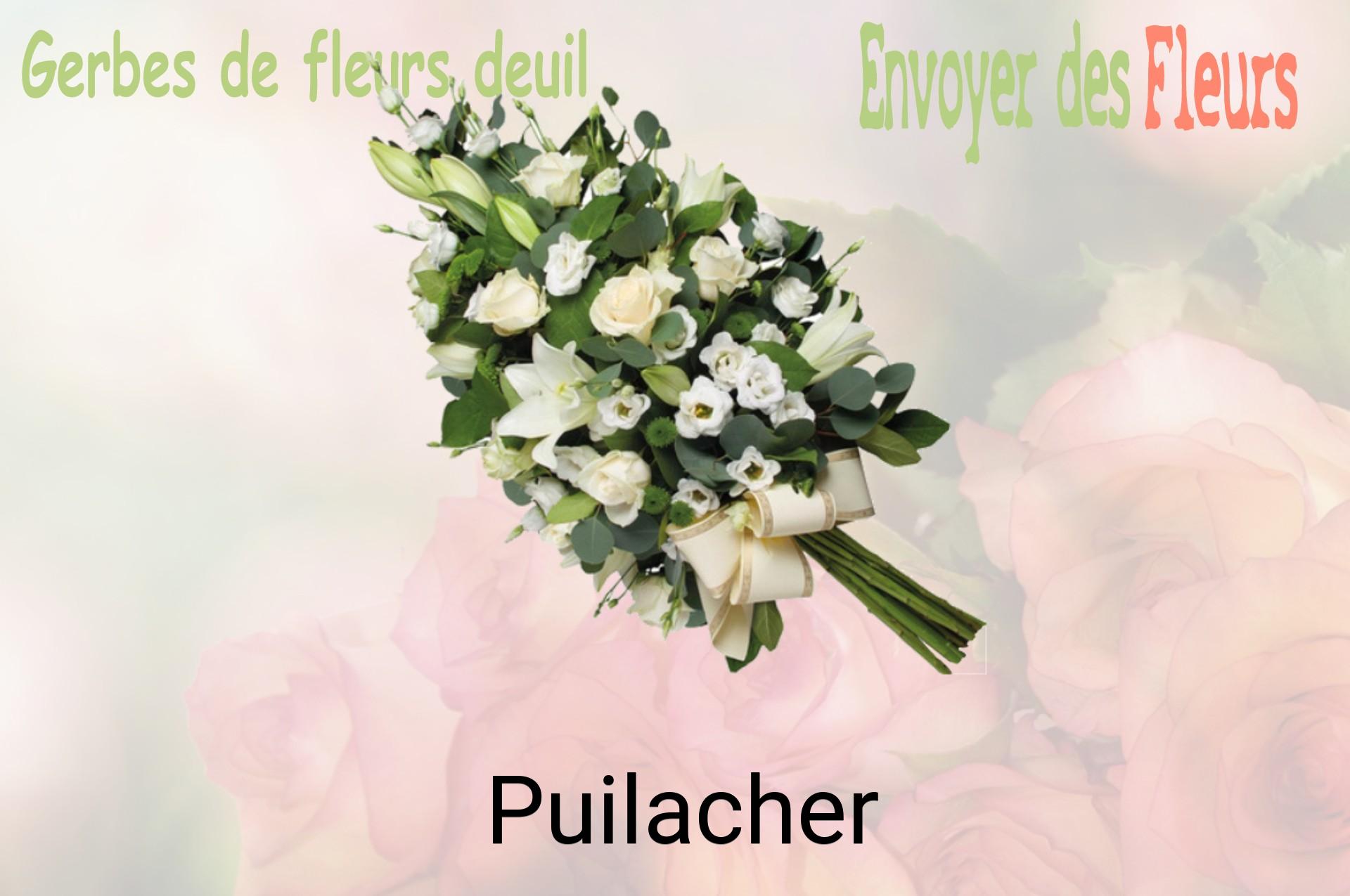 Gerbe de fleurs de deuil livrée à Puilacher